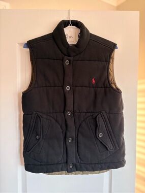 Polo Ralph Lauren Men’s Black Quilted Puffer Vest Red Pony Size M